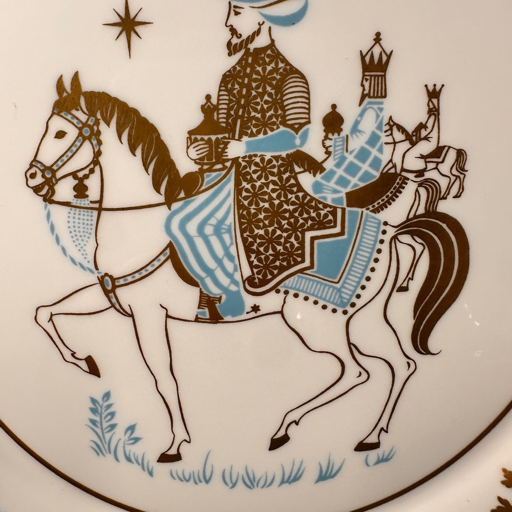 Vintage 4th Spode 1973 We Three Kings Limited Production Christmas Plate Horses